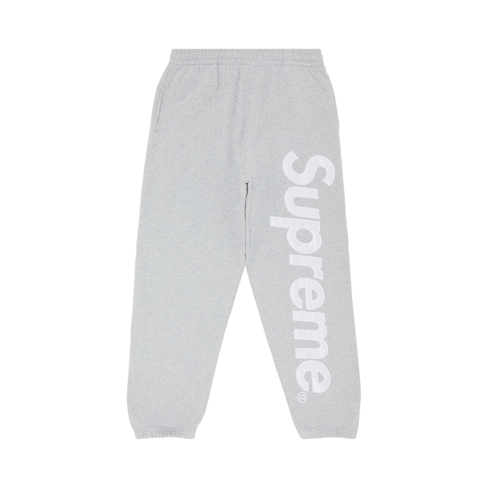 SUPREME SATIN APPLIQUE SWEATPANTS GREY