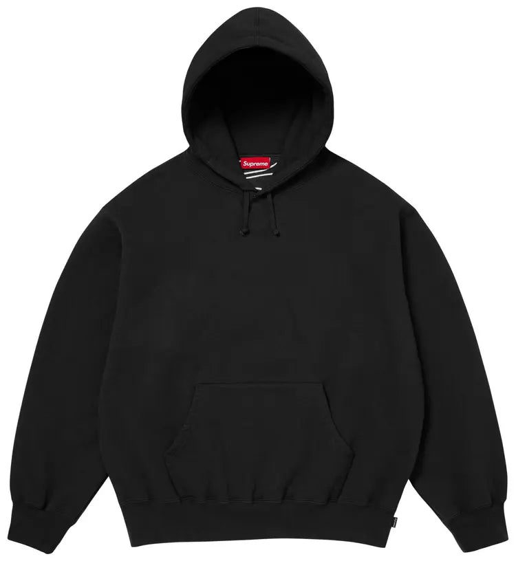 SUPREME SATIN APPLIQE HOODIE BLACK