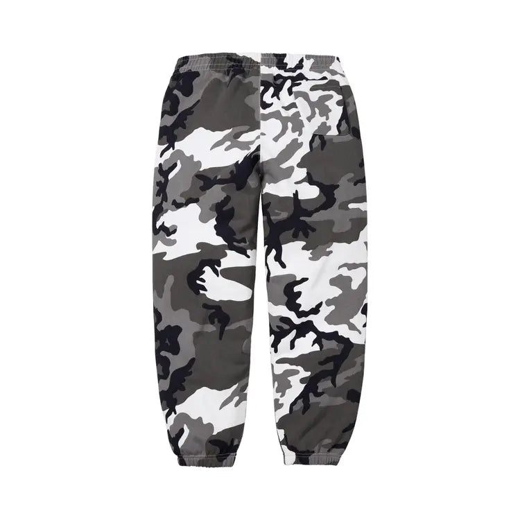 SUPREME SATIN APPLIQUE SWEATPANTS WHITE CAMO