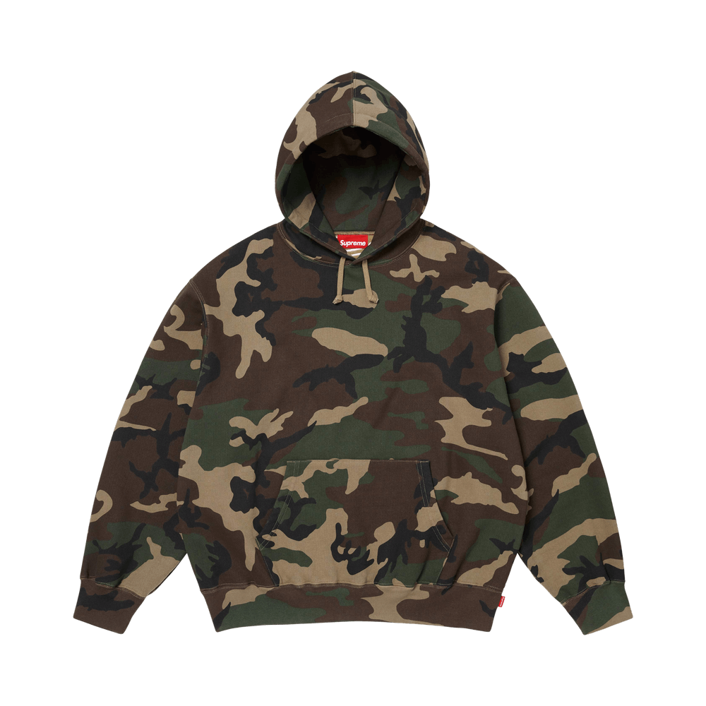 SUPREME SATIN APPLIQUE HOODIE CAMO