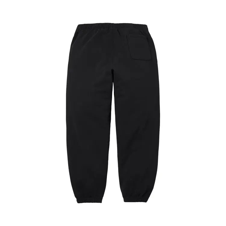 SUPREME SATIN APPLIQUE SWEATPANTS BLACK