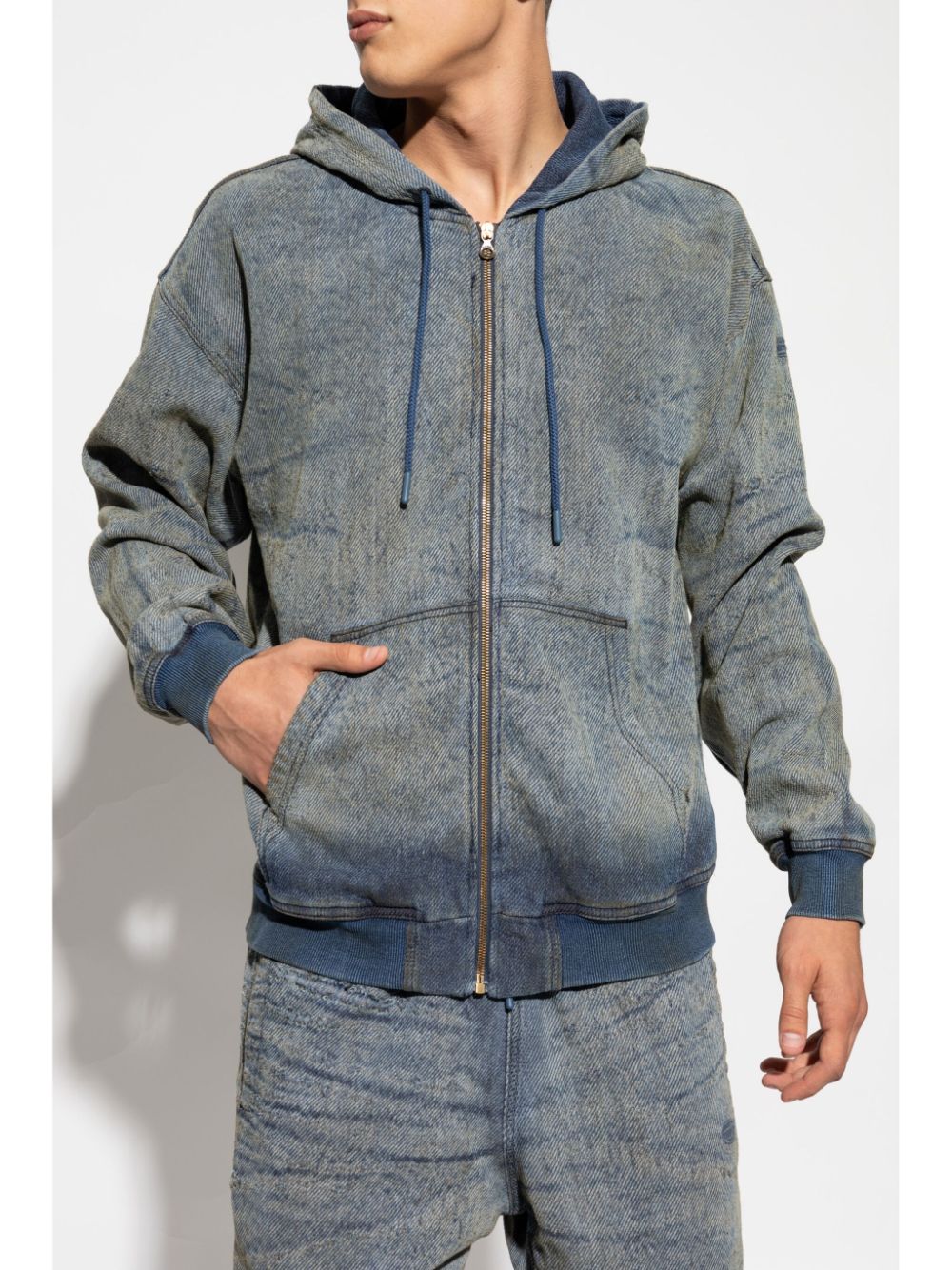 DIESEL D-HARI FSF DENIM ZIP UP HOODIE