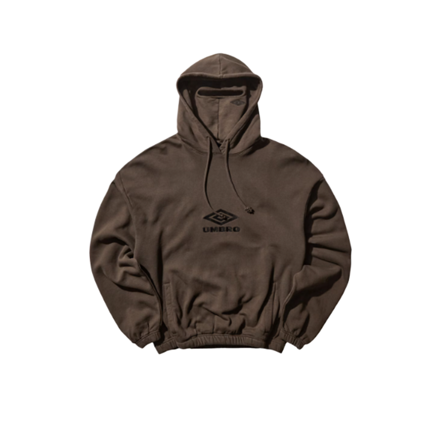 UMBRO X SLAM JAM MASKED HOODIE BROWN