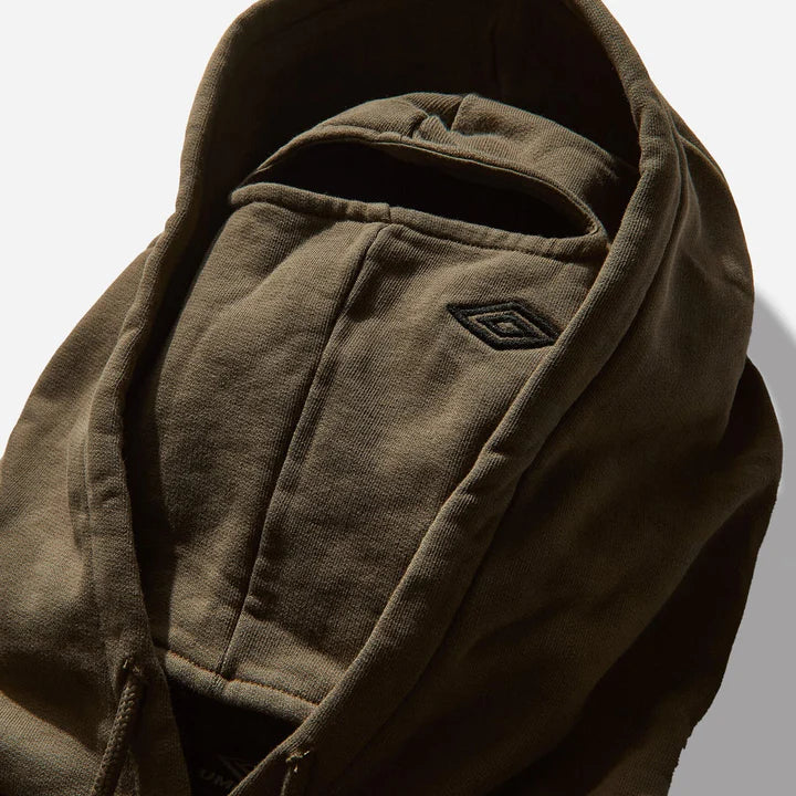 UMBRO X SLAM JAM OG LOGO MASK HOODIE ARMY GREEN