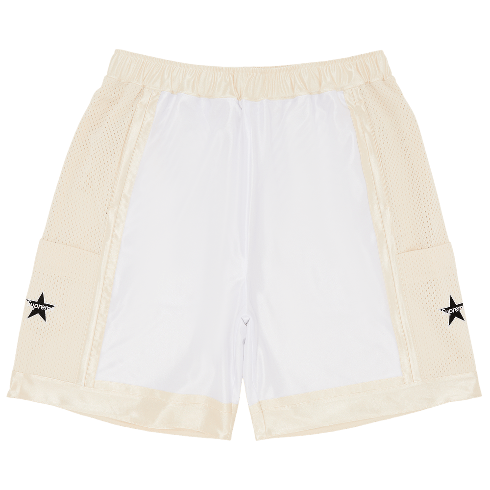 SUPREME SIDE POCKET BASKETBALL SHORTS WHITE KHAKI
