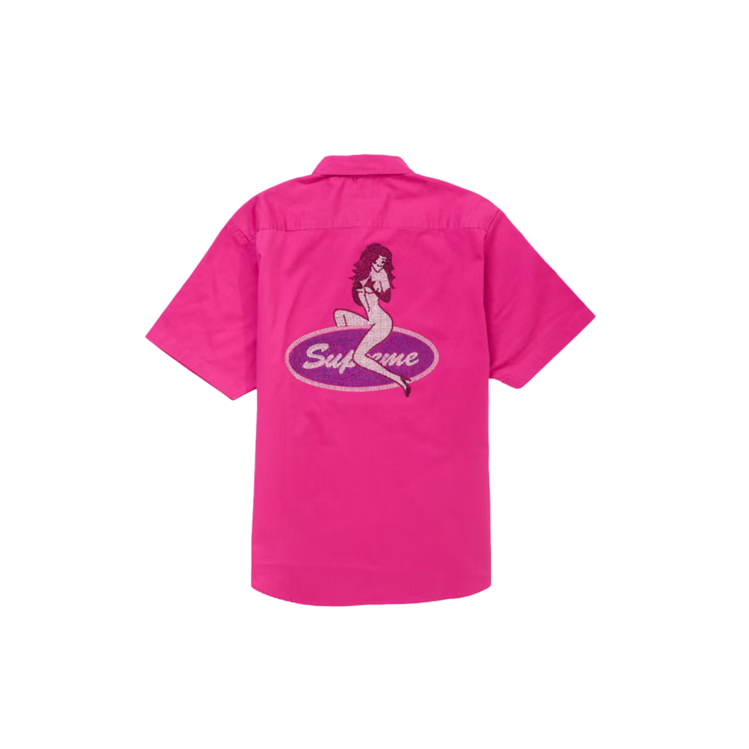 SUPREME RHINESTONE PIN UP S/S SHIRT