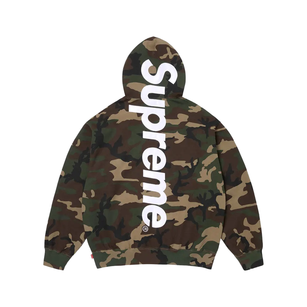 SUPREME SATIN APPLIQUE HOODIE CAMO