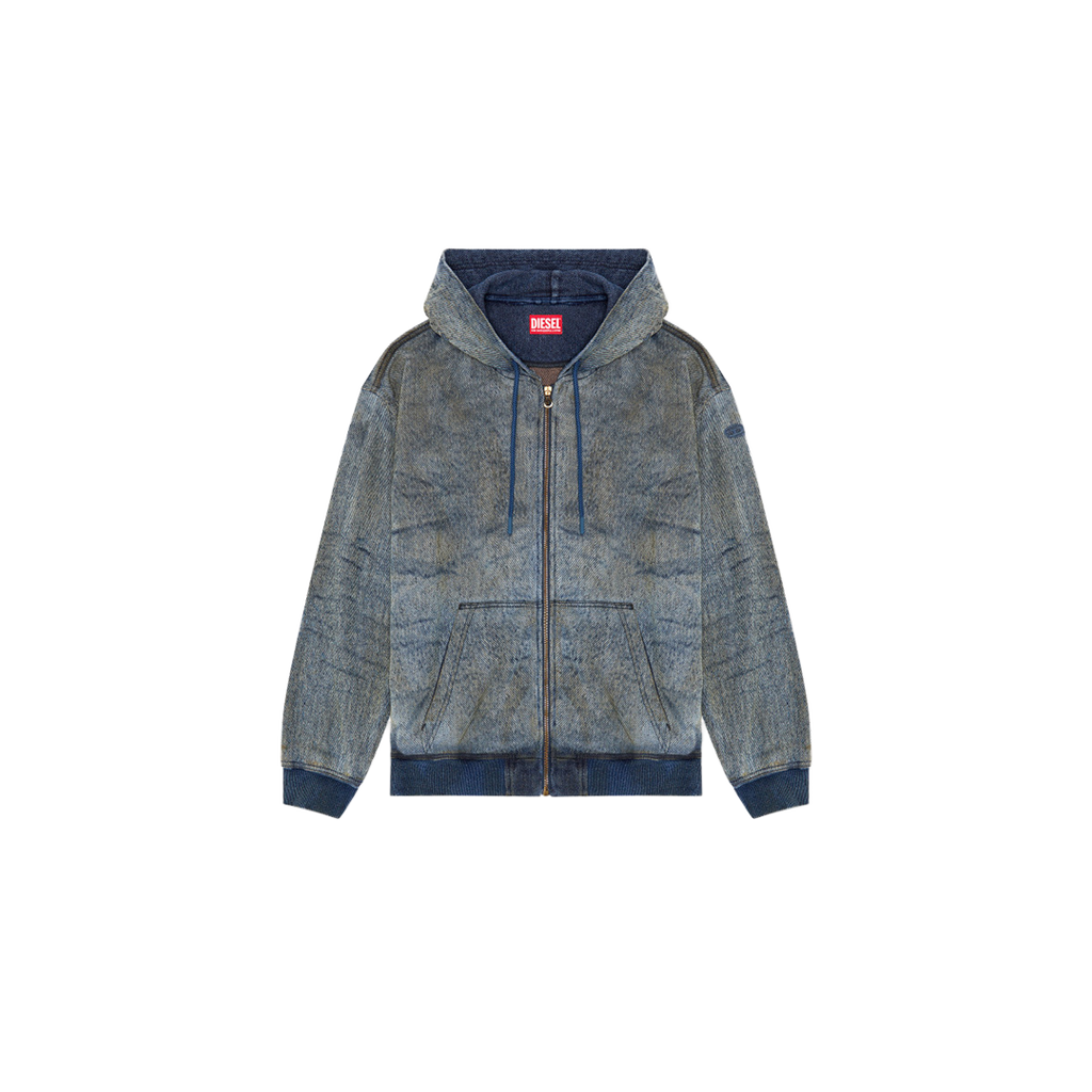 DIESEL D-HARI FSF DENIM ZIP UP HOODIE