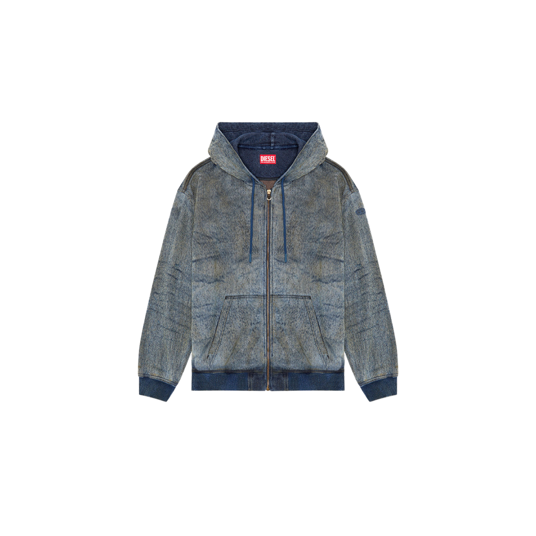DIESEL D-HARI FSF DENIM ZIP UP HOODIE