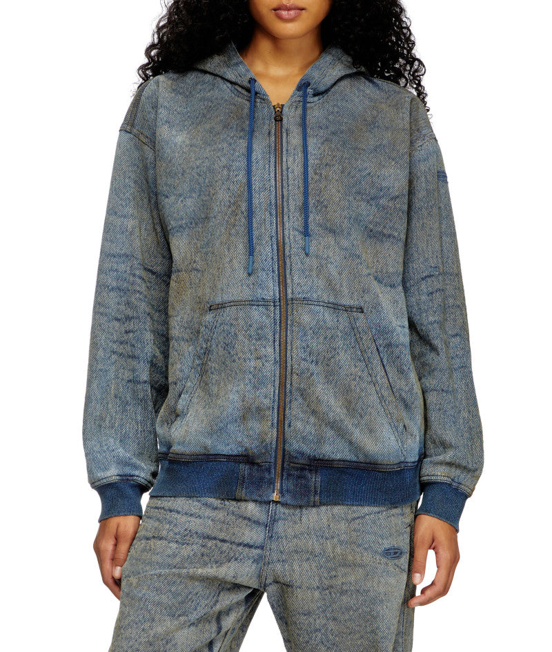 DIESEL D-HARI FSF DENIM ZIP UP HOODIE