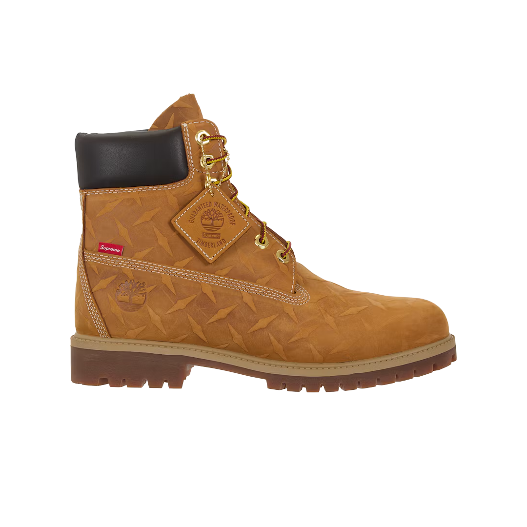 SUPREME X TIMBERLAND 6 INCH WHEAT EMBOSSED DIAMOND